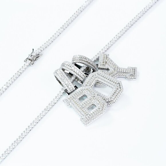 💎NEW Personalized Moissanite Letter Charm - Custom Initial Pendant - Picture 1 of 11